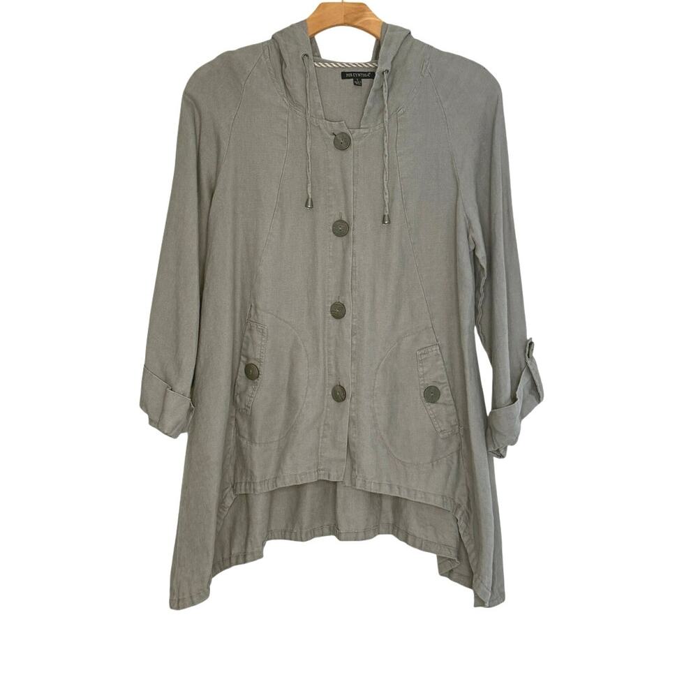 FOR CYNTHIA Gray linen jacket coat size large